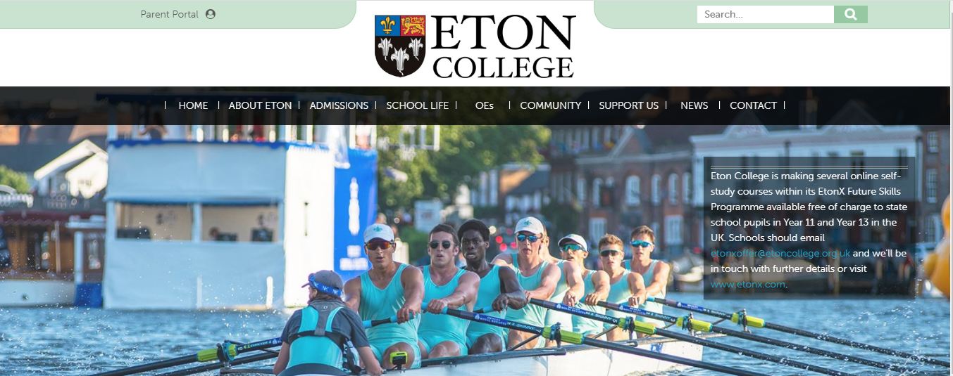 Eton College home page