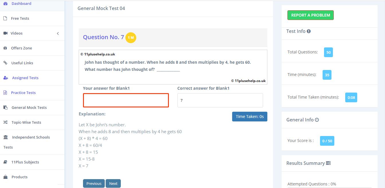 11 Plus Mock Tests