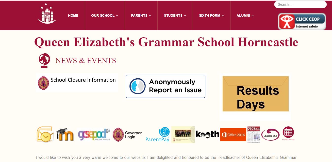 Queen Elizabeth's Grammar School, Horncastle Home Page