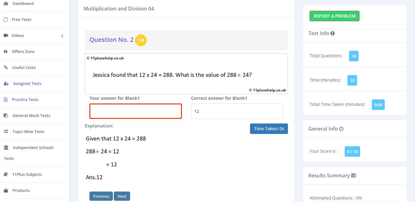 11 Plus Maths Practice papers