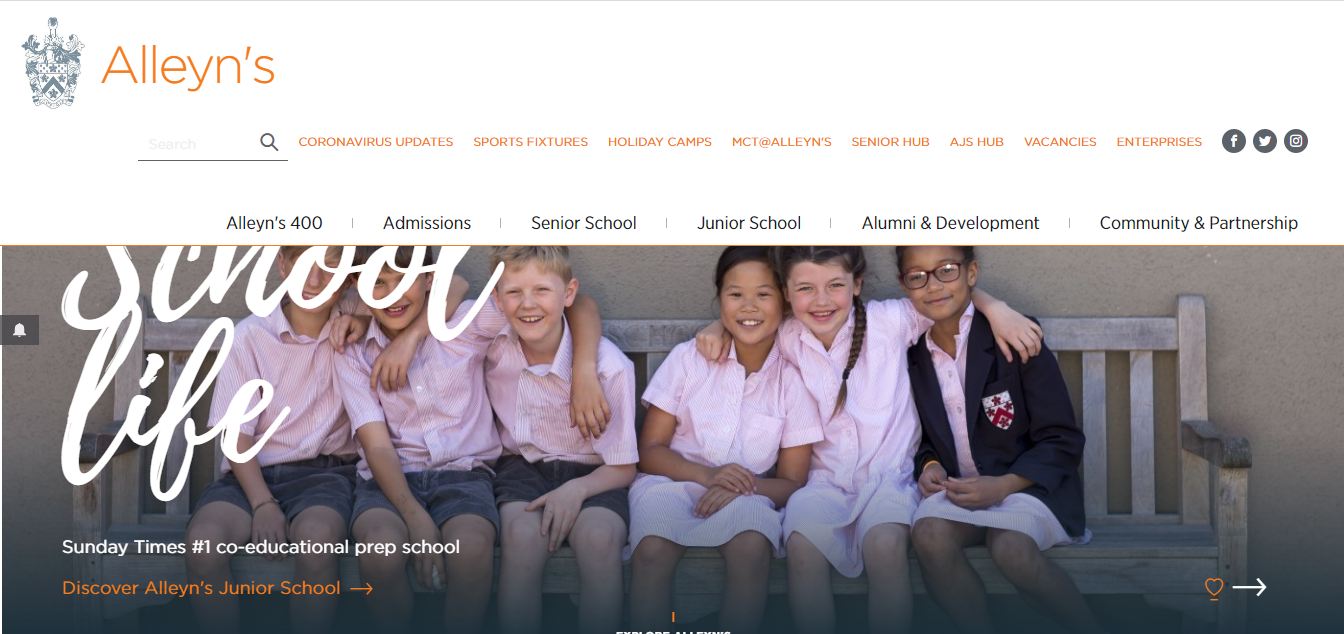 Alleyn's school Dulwich home Page